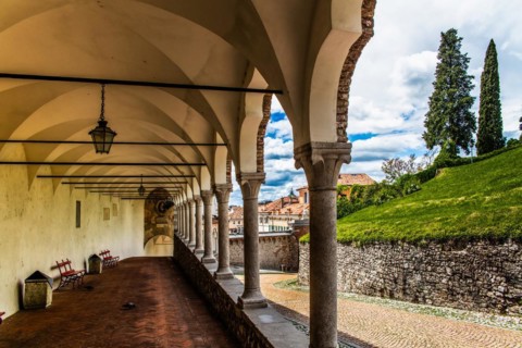 Stairway to the Castello di Udine, Udine, most important historical city of Friuli, Italy, Udine,
