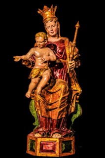 Enthroned Madonna, workshop in Friulian Slavia, 16th century, Palazzo Patriarcale, Dioezesan Museum