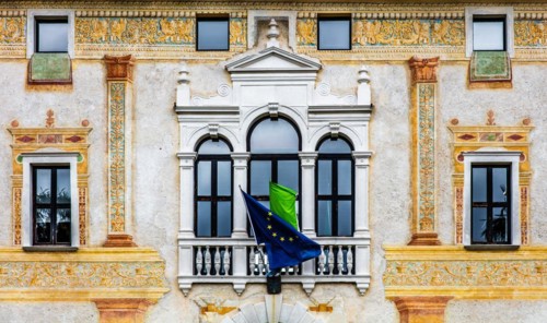 Palazzo Comitale degli Spilimbergo di Sopra, historic city centre, Spilimbergo, Friuli, Italy,