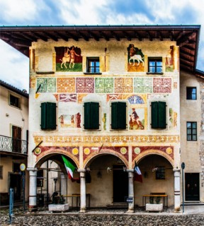 Back of the town gate, historic town centre, Spilimbergo, Friuli, Italy, Spilimbergo, Friuli,