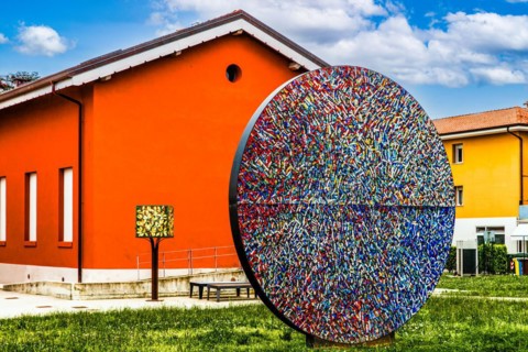 Outdoor mosaic, mosaic school that produces mosaic masters, Spilimbergo, city of mosaic art,