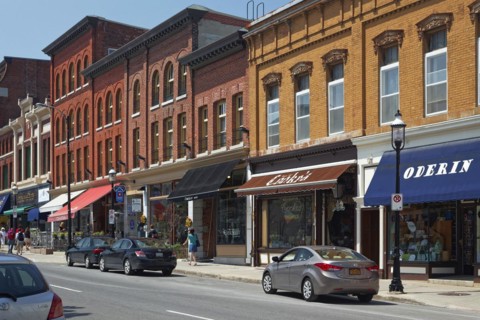 Architecture, buildings, stores on Brock Street, Kingston, Province of Ontario, Canada, North