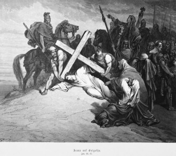 Jesus on Golgotha, Gospel of John, Chapter 19, Crucifixion of Jesus, Place of the Skull, Horseman,