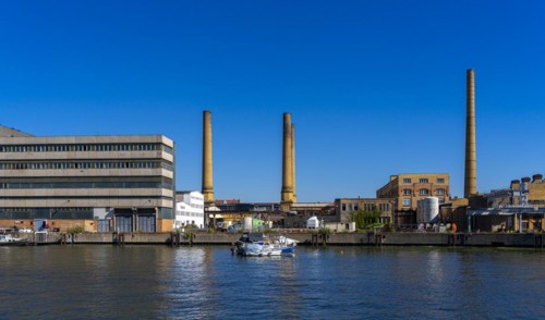 Industrial and factory site on the Spree, luminaire factory, Berlin-Oberschoeneweide, Berlin,