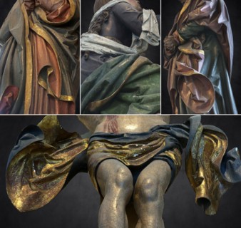 Vestments of Mary, Christ, Magdalene, John, figure of the crucifixion group by Veit Wirsberger