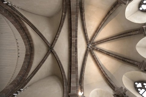 Early Gothic ribbed vault in St Clare's Church, Koenigstrasse 66, Nuremberg, Middle Franconia,