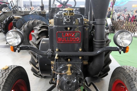 RETRO CLASSICS 2010, Stuttgart Messe, Close-up of a Lanz Bulldog vintage tractor from the front in