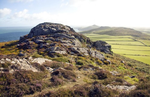 Carn Llidi tor looking north, St David's Head, Pembrokeshire, Wales, United Kingdom, Europe
