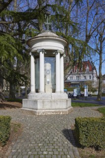 Historic weather pillar in the Ouchy district, Lausanne, district of Lausanne, Vaud, Switzerland,