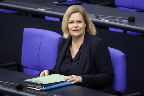 Nancy Faeser, Federal Minister of the Interior and Home Affairs, pictured during a meeting in the