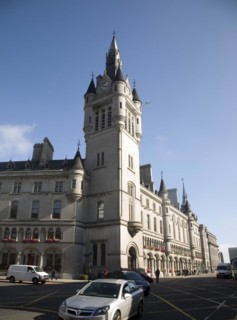 Town House clock tower, Union Street, Aberdeen, Scotland, United Kingdom, Europe