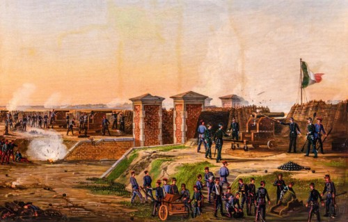 Defence of the Marghera Gate, 1850 by Antonio Picco, oil on canvas, Museum of the Risorgimento on