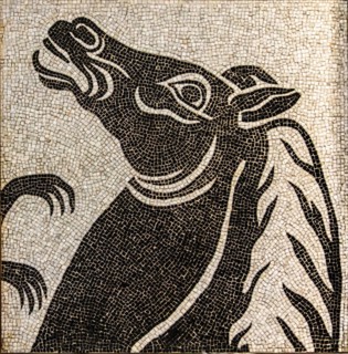 Example from the mosaic cycle of the Forum Italico in Rome, mosaic school that produces mosaic
