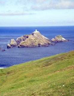 Muckle Flugga lighthouse, Britain's most northerly point, Hermaness, Unst, Shetland Islands