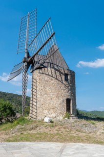 Old village mill Moulin Saint Roche, Grimaud-Village, Var, Provence-Alpes-Cote d'Azur, France,