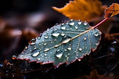 Ice forming intricate patterns on a leaf symbolizing the unexpected cold spells, AI generated