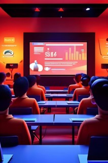 3d vector render featuring a contemporary online classroom, AI generated