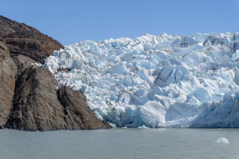 Glacier, Lago Grey, Torres del Paine National Park, Parque Nacional Torres del Paine, Cordillera