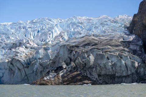 Glacier, Lago Grey, Torres del Paine National Park, Parque Nacional Torres del Paine, Cordillera