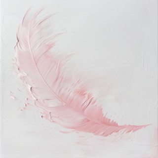 A soft feathery pastel pink brush stroke on white background AI generated