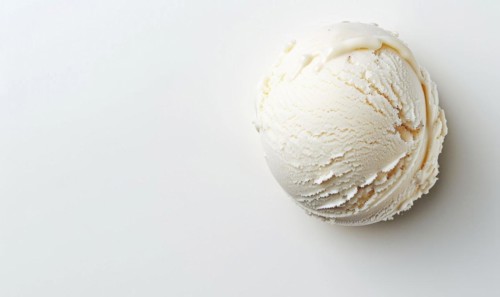 Vanilla ice cream scoop on white background AI generated