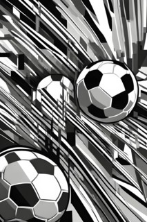 Football whistle transformed into abstract black and white art composed of fluid lines and harmonic