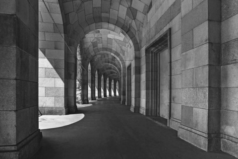 Arcade of the Congress Hall, unfinished National Socialist monumental building on the Nazi Party