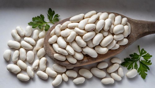 Food, vegetables, pulses, beans, bean seeds, white beans, AI generated, AI generated
