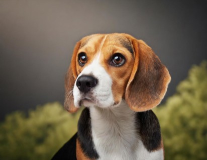 Dog, beagle, portrait, head only, puppies, dark background, AI generated, AI generated