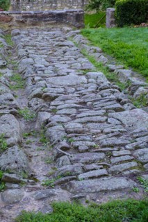 Replica of the via Regia, Steinau an der Strasse, Hesse, Germany, Europe