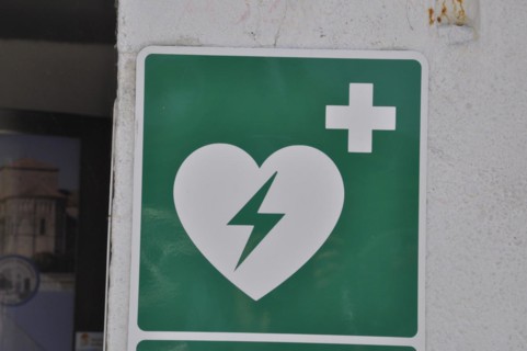 A defibrillator panel in France