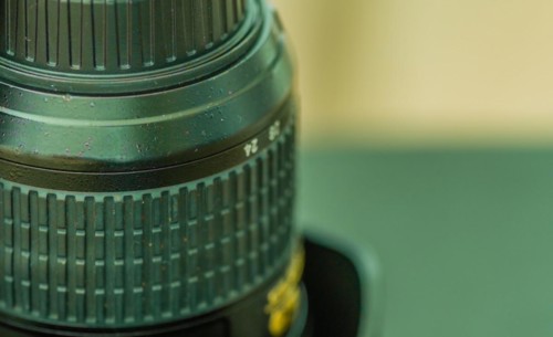 Macro of 24 to 70 camera lens and lens cap with soft blurred background in Daejeon, South Korea,