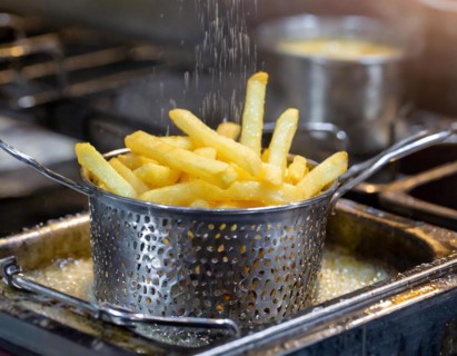Food, Potato, Pommer Frites on the deep fryer, AI generated, AI generated