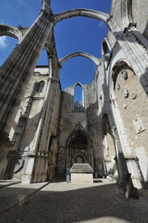 Lisbon city view, carmo convent, portugal