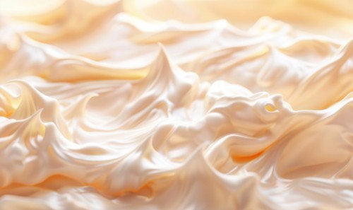 Close-up of melting vanilla ice cream, abstract background with ice cream close up view AI