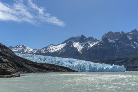 Glacier, Lago Grey, Andes mountain range, Torres del Paine National Park, Parque Nacional Torres