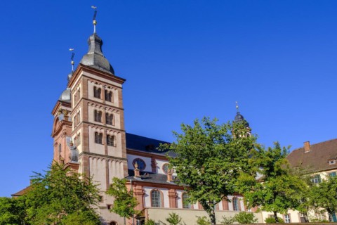 Monastery church, abbey church, Amorbach Monastery, Mainfranken, Lower Franconia, Franconia,