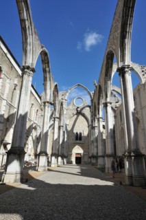 Lisbon city view, carmo convent, portugal
