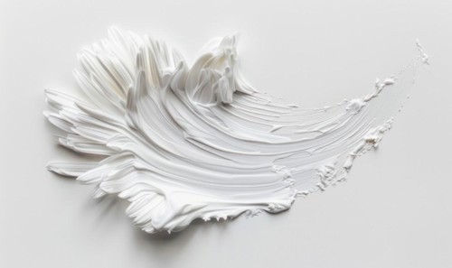 Brush stroke resembling a daisy petals on white background AI generated