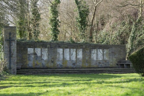 Memorial to the victims of the Second World War in Volmarstein, castle ruins, Volmarstein Castle,