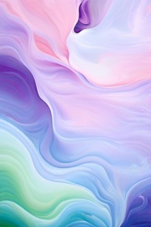 Abstract pastel painting with flowing lines intertwine organic shapes symbolizing springs awake, AI