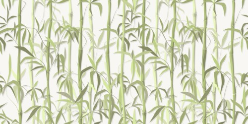 Bamboo forest, vector drawing in soft green tones, seamless pattern