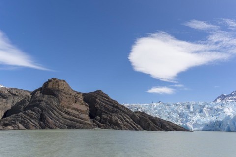 Glacier, Lago Grey, Torres del Paine National Park, Parque Nacional Torres del Paine, Cordillera