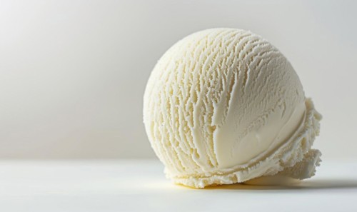 Vanilla ice cream scoop on white background AI generated