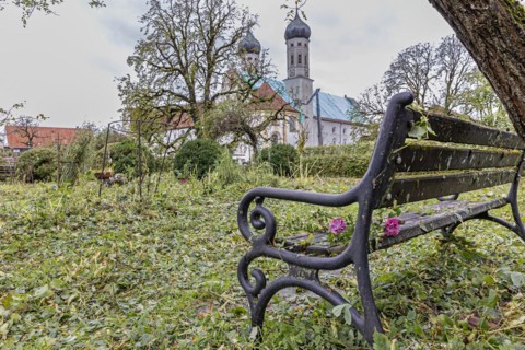 Destroyed garden in Benediktbeuern monastery, hail, storm, climate change, Bavaria, Germany, Europe