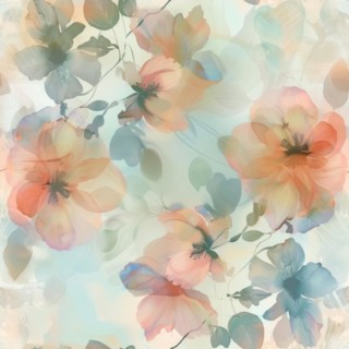 Floral watercolor pattern with delicate roses and foliage AI generated