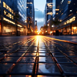 Smart pavement underfoot captures phase of change from each tread embodies urban energy