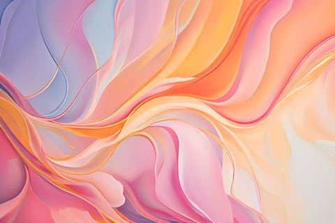Abstract pastel painting with flowing lines intertwine organic shapes symbolizing springs awake, AI