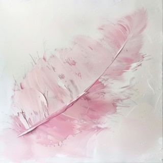 A soft feathery pastel pink brush stroke on white background AI generated