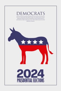 2024 Presidential text card for the democrats, copy space editable vector illustration